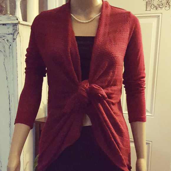 Ladies. Open front sweater. XS. Red, nice. - Picture 5 of 6